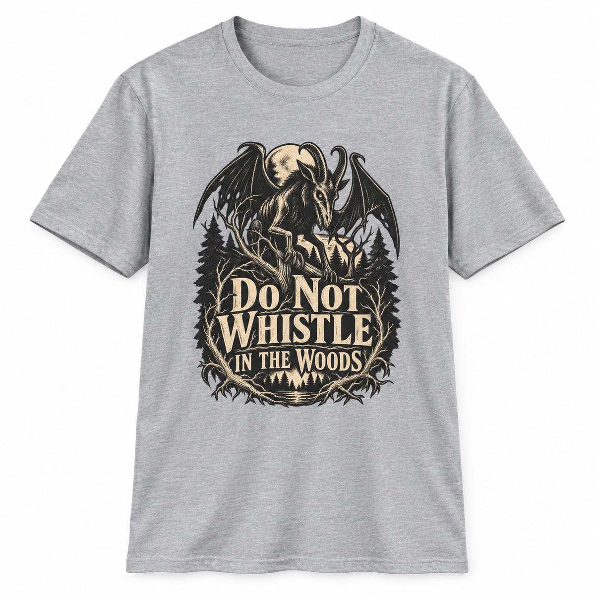 Do Not Whistle t-shirt from Haunt Season, an Appalachian folklore design, colorway 4 of 5.