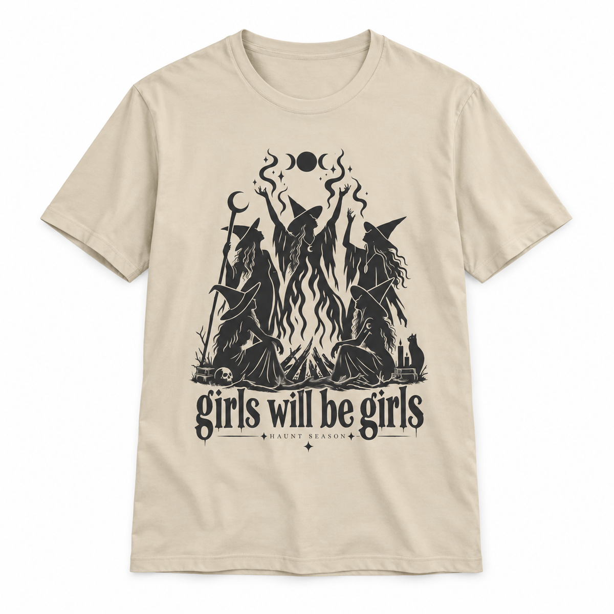 Girls Will Be Girls t-shirt from Haunt Season, a witch and coven design, colorway 5 of 5.
