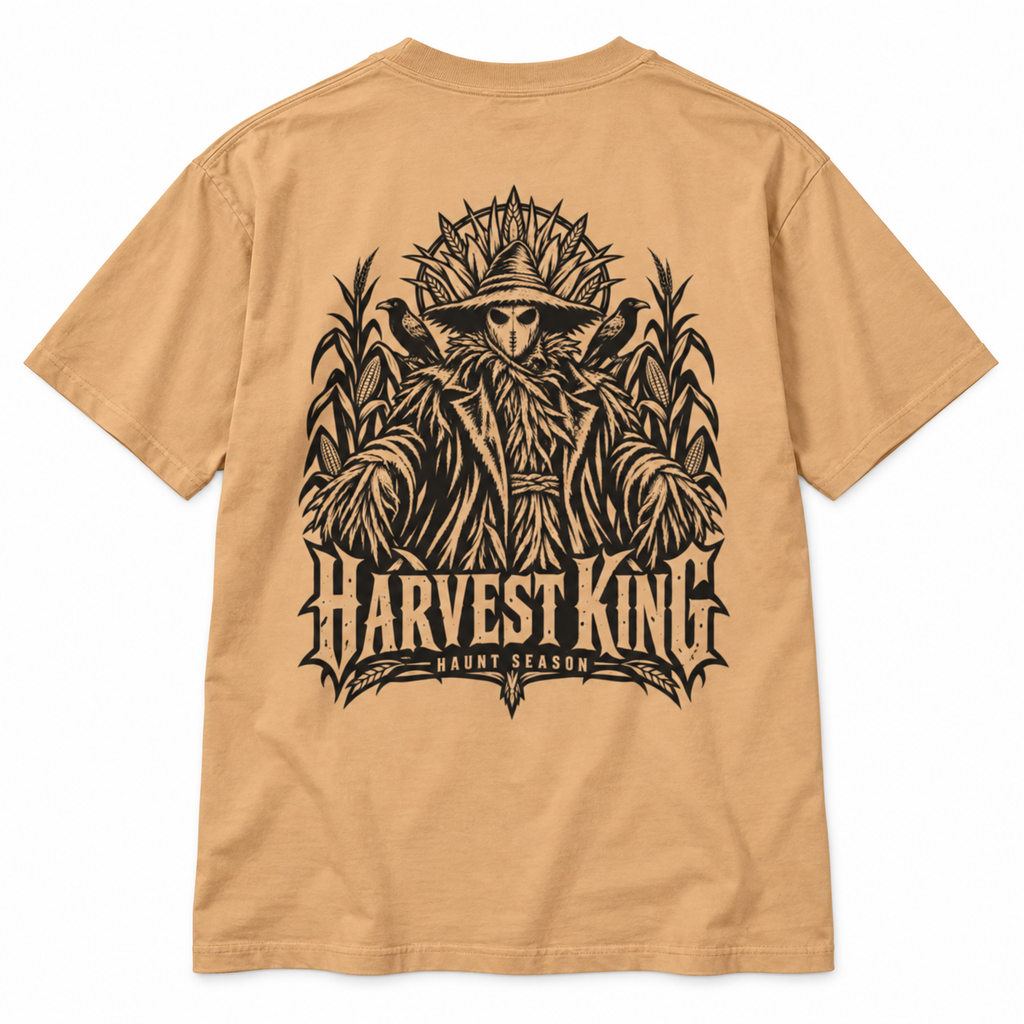 Harvest King khaki heavyweight Halloween t-shirt from Haunt Season.
